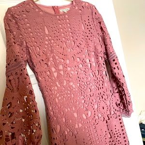 Jessakae Mauve long sleeve lace dress